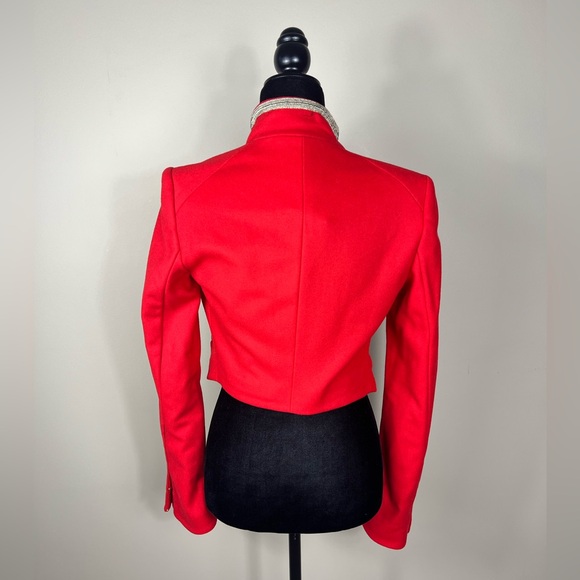 Juicy Couture Jacket Blazer Red Cropped Military Style Asymmetrical Coat Y2K Top - Picture 3 of 17